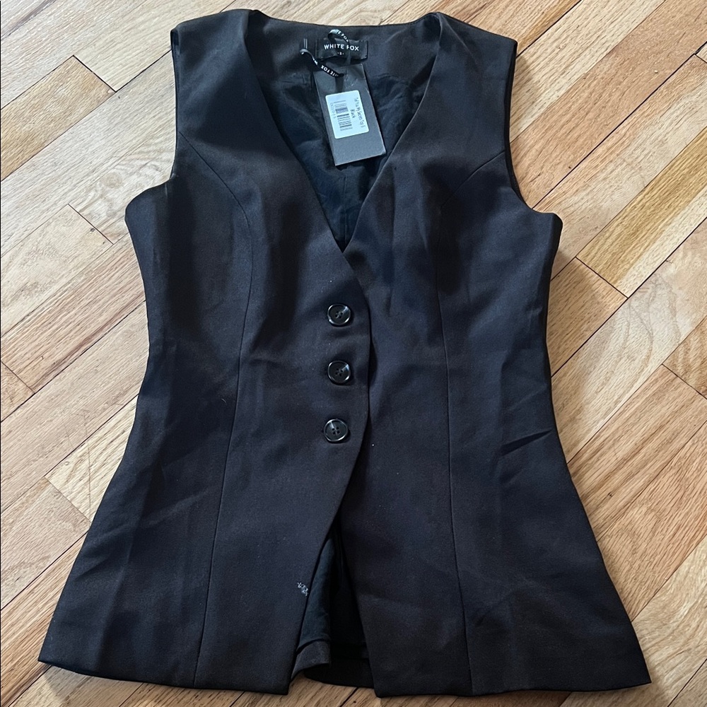 White Fox Boutique Black Buttoned Vest